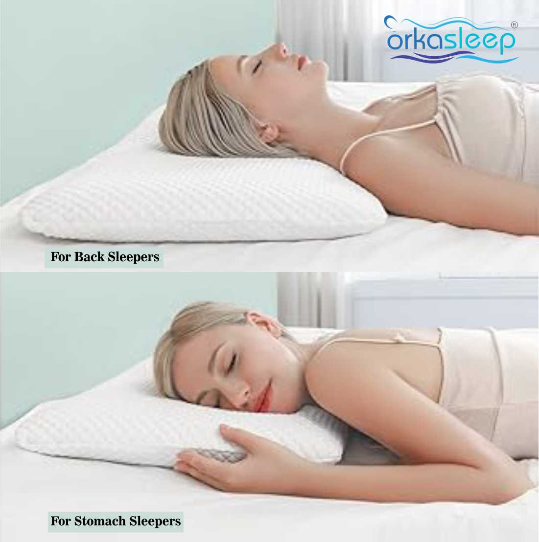 Orkasleep Sunrise Rectangular Orthopedic Neck Support Pillow for Sleeping & Shoulder Pain Memory Foam Solid Sleeping Pillow Pack of 1 view 6